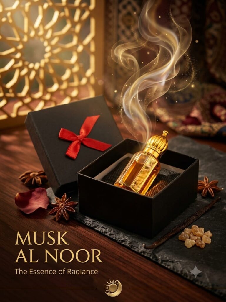 Musk Al-Noor alcohol-free attar bottle by FEEL ESSENCE